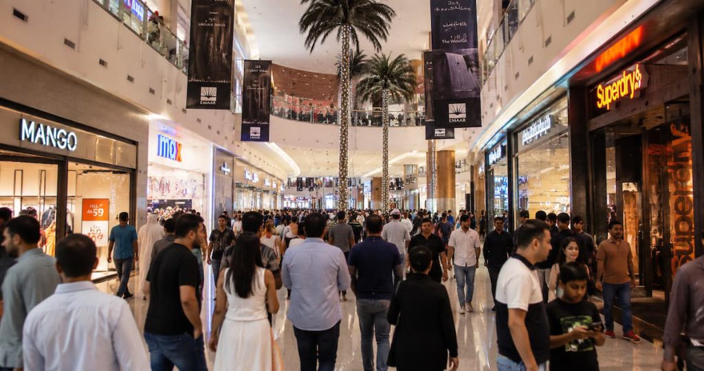 Dubai Shopping for Indian Travellers: What's Genuinely Cheaper, What Isn't, and How the VAT Refund Really Works 2 A busy shopping mall walkway in Dubai