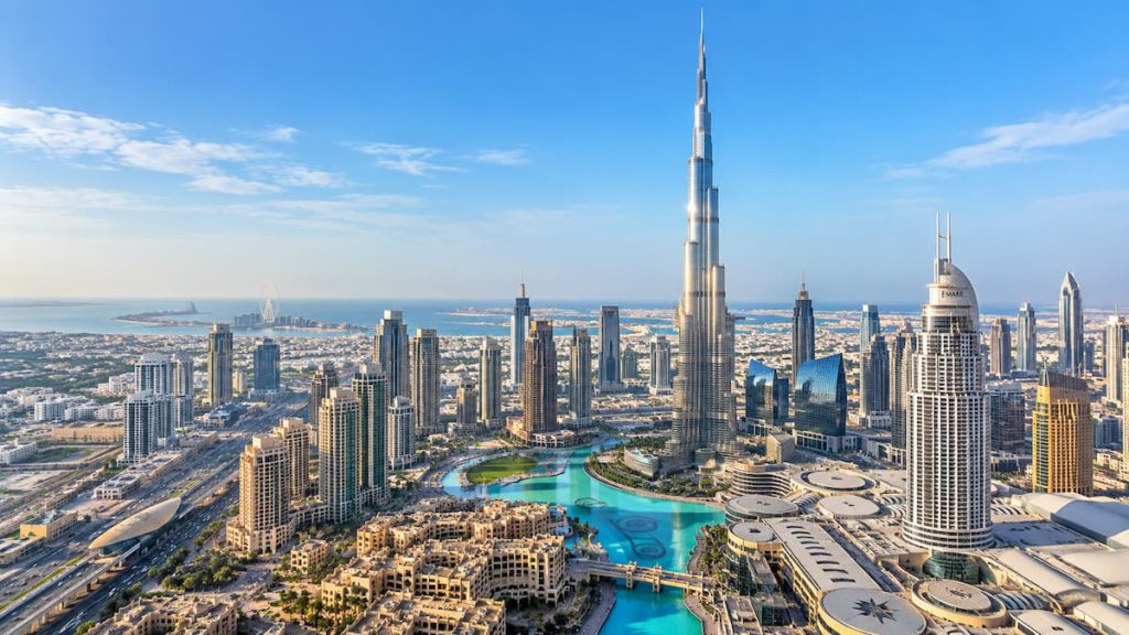 Is Dubai Safe for Indian Tourists? An Honest, Question-by-Question Guide 1 Aerial view of the Dubai skyline with the Burj Khalifa under clear skies