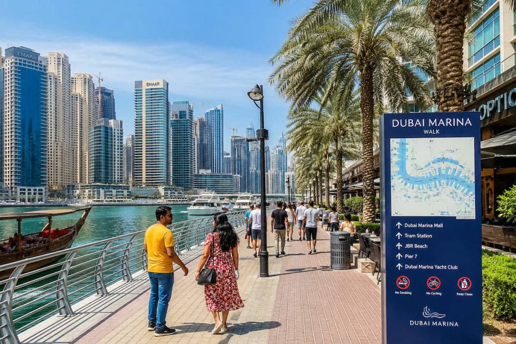 How Cheap Can You Actually Make a Dubai Trip 2 Dubai Marina Walk promenade, one of the free waterfront areas to explore in the city