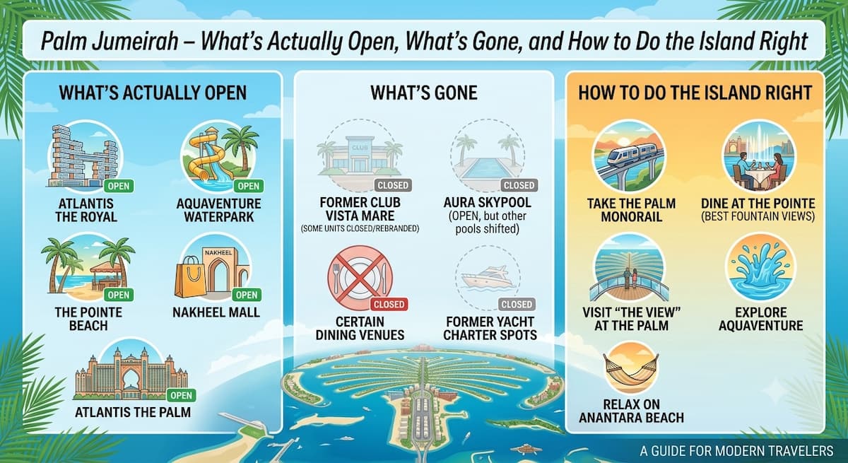 Palm Jumeirah - What's Actually Open, What's Gone, and How to Do the Island Right