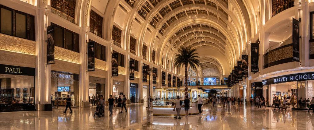 Dubai Mall Beyond Shopping: How to Spend a Full Day Without Buying a Thing 1 The grand ornate interior of Dubai Mall with high vaulted ceilings